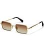 QUAY Women's DND 55mm Square Sunglasses, Color:Gold/Sepia - Image 1