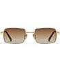 QUAY Women's DND 55mm Square Sunglasses, Color:Gold/Sepia - Image 2