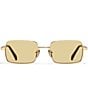 QUAY Women's DND 55mm Square Sunglasses, Color:Gold/Sunflower - Image 2