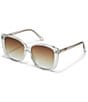 QUAY Women's Ever After Large 54mm Square Sunglasses, Color:Clear/Sepia - Image 1