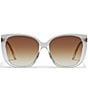 QUAY Women's Ever After Large 54mm Square Sunglasses, Color:Clear/Sepia - Image 2