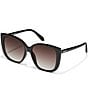 QUAY Women's Ever After Large 54mm Square Sunglasses, Color:Black/Brown - Image 1