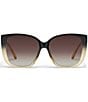 QUAY Women's Ever After Large 54mm Square Sunglasses, Color:Black Yellow/Brown - Image 2