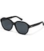 QUAY Women's Guess Again 53mm Polarized Round Sunglasses, Color:Black - Image 1
