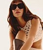 QUAY Women's Guess Again 53mm Polarized Round Sunglasses, Color:Black - Image 4
