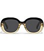 QUAY Women's Impromptu 53mm Round Sunglasses, Color:Black Yellow/Smoke - Image 2