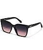 QUAY Women's Level Up 51mm Square Sunglasses, Color:Black/Black Plum Pink - Image 1