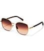 QUAY Women's Uptown 54mm Square Sunglasses, Color:Brushed Gold/Maple Honey - Image 1