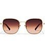 QUAY Women's Uptown 54mm Square Sunglasses, Color:Brushed Gold/Maple Honey - Image 2