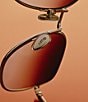 QUAY Women's Uptown 54mm Square Sunglasses, Color:Brushed Gold/Maple Honey - Image 4