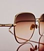 QUAY Women's Uptown 54mm Square Sunglasses, Color:Brushed Gold/Maple Honey - Image 5