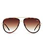 Color:Tortoise Brown Fade - Image 2 - All In Aviator Tortoise Sunglasses