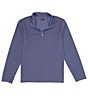 Color:Navy - Image 1 - Dobby Textured Quarter-Zip Pullover