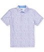 Color:Pink/Blue Multi - Image 1 - Small Floral Print Short Sleeve Polo Shirt