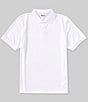 Color:White - Image 1 - Solid Jacquard Short Sleeve Polo Shirt