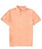 Color:Orange - Image 1 - Speckled Print Short Sleeve Polo Shirt