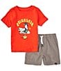 Color:Assorted - Image 1 - Baby Boys 12-24 Months Short-Sleeve Bird Graphic Jersey Tee & Solid Tech Shorts Set