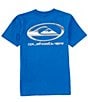 Color:Monaco Blue - Image 1 - Big Boys 8-20 Short Sleeve Chrome Logo T-Shirt