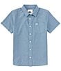Color:Blue Shadow - Image 1 - Big Boys 8-20 Short Sleeve Shoreline Classic Woven Shirt