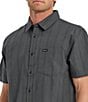 Quiksilver Dobby Stripe Collared Neckline Short Sleeve Button Front Seersucker Shirt - Image 4