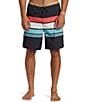 Color:Black - Image 1 - Everyday Stripe 19#double; Outseam Board Shorts