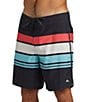 Color:Black - Image 4 - Everyday Stripe 19#double; Outseam Board Shorts