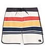Color:Snow White - Image 1 - Everyday Stripe 19#double; Outseam Board Shorts