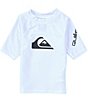 Color:White - Image 1 - Little Boys 2T-7 Short-Sleeve All Time Graphic Rashguard