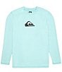 Color:Pastel Turquoise - Image 1 - Long-Sleeve Solid Streaks UPF T-shirt