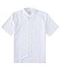 Color:White - Image 1 - Short Sleeve Kings Cliff Micro-Check Woven Shirt