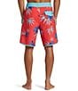 Color:Cayenne - Image 2 - Surfsilk Scallop 19#double; Outseam Tropical Print Board Shorts