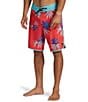 Color:Cayenne - Image 3 - Surfsilk Scallop 19#double; Outseam Tropical Print Board Shorts