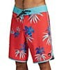 Color:Cayenne - Image 4 - Surfsilk Scallop 19#double; Outseam Tropical Print Board Shorts
