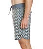 Quiksilver Surfsilk Scallop 19#double; Outseam Tropical Print Board Shorts, Color:Jade Grey - Image 3