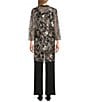 R & M Richards Multi Needle Sequence Duster 3-Piece Pantsuit, Color:Black/Gold - Image 2