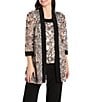 R & M Richards 2-Piece Ribbon Soutache Pant Set, Color:Black/Blush - Image 3