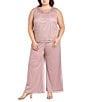 R & M Richards 3 Piece Beaded Duster Pant Set, Color:Mauve - Image 3