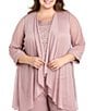 R & M Richards 3 Piece Beaded Duster Pant Set, Color:Mauve - Image 5
