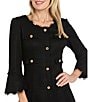 R & M Richards 3/4 Sleeve Gold Button Knit Dress - Image 3