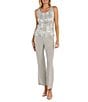 R & M Richards 3/4 Sleeve Scoop Neck 3-Piece Pant Set, Color:Champagne - Image 3