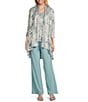 R & M Richards 3/4 Sleeve Scoop Neck 3-Piece Pant Set - Image 6
