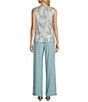 R & M Richards 3/4 Sleeve Scoop Neck 3-Piece Pant Set - Image 5