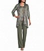 R & M Richards Animal Print Metallic Crinkle Duster 3 Piece Set - Image 1