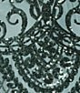 Color:Seafoam - Image 3 - Cap Sleeve V-Neck Godet Insets Embroidered Sequin Dress