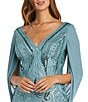 Color:Seafoam - Image 3 - Drape Back Sleeve V-Neck Sequin Embellished Dress
