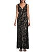 R & M Richards Embroidered Power Mesh Sequin Dress, Color:Black/Nude - Image 1