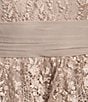 R & M Richards Embroidered Sequin Lace Peplum Chiffon Skirt Gown, Color:Mocha - Image 3
