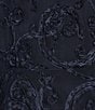 Color:Navy - Image 4 - Embroidered Soutache Mesh Lace 3/4 Sleeve Scoop Neck 2-Piece Pant Set