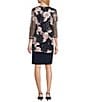 R & M Richards Embroidered Soutache Sequin Jacket Dress, Color:Navy/Rose - Image 2
