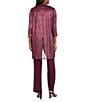 R & M Richards Festival Hologram Sequin 3-Piece Duster Pant Set, Color:Merlot - Image 2